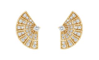 fan-shaped Garrard earrings from jeweller rental service