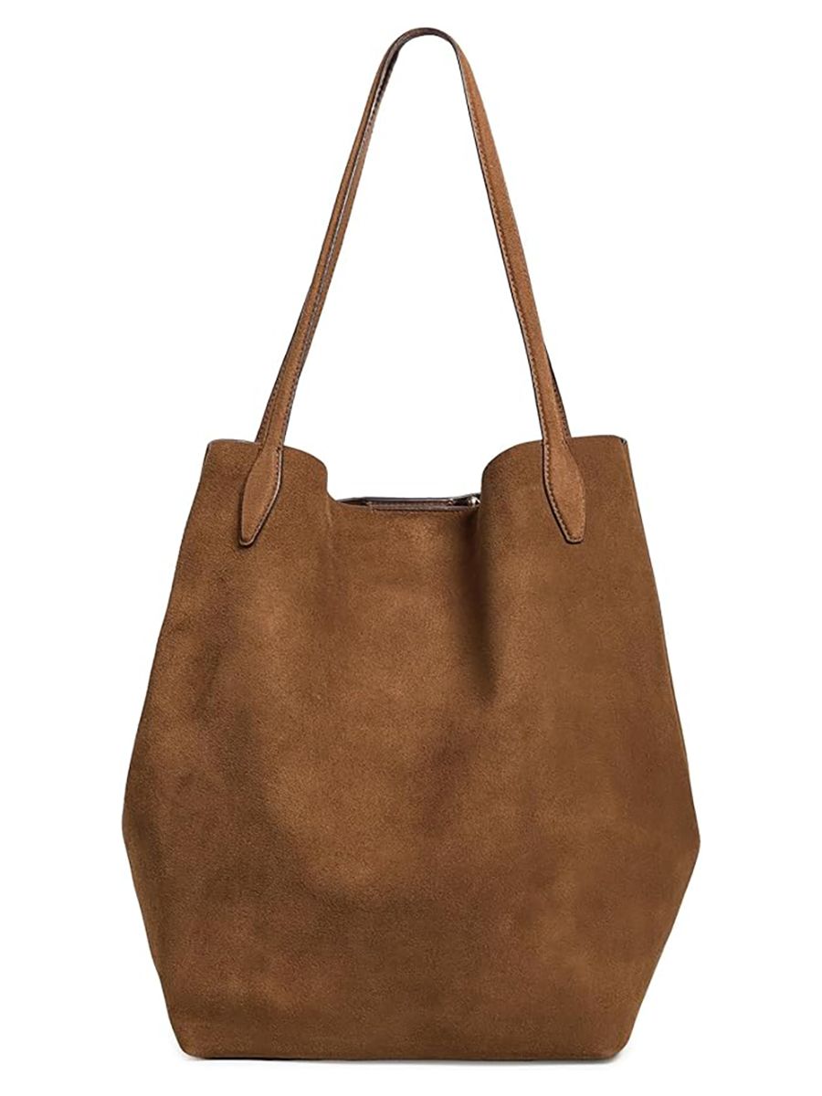 Madewell, Madewell Women's the Oversized Shopper Tote in Suede, Dried Acorn, Brown, One Size