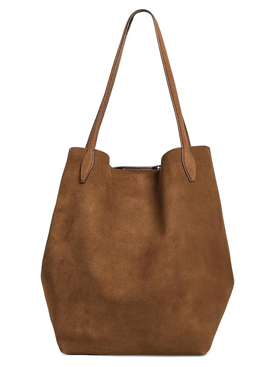 Madewell, Madewell Women's the Oversized Shopper Tote in Suede, Dried Acorn, Brown, One Size