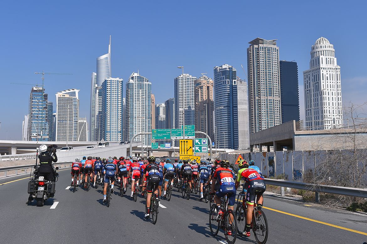The riders enter the city