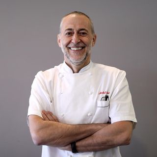 chef michel roux jr with white coat