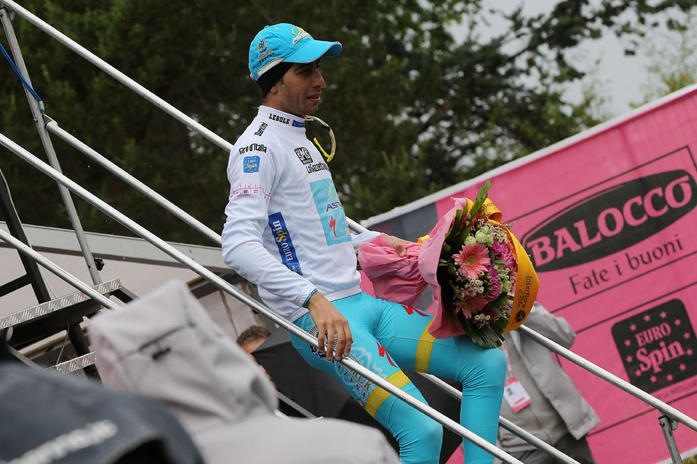 Fabio Aru (Astana) in white at the Giro d'Italia