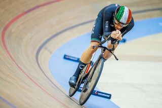 Filippo Ganna on his way to breaking the World Hour Record at Grenchen, Switzerland October 2022