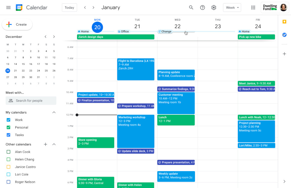 Google Calendar new location toggles