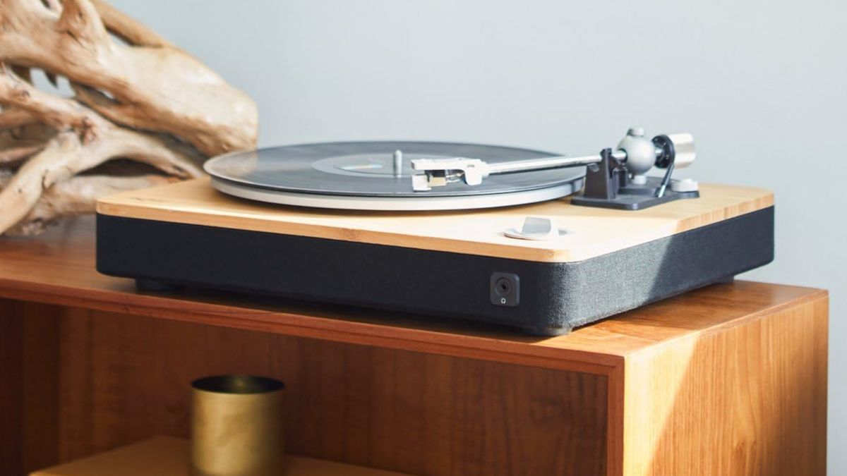 Mini Vinyl Record Player with Classic yet Modern Design, 2 Built-In Stereo  Speak