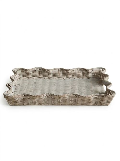 Rattan Scallop Tray
