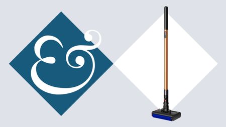 Dyson PencilWash on tile background next to Homes & Gardens '&' logo.