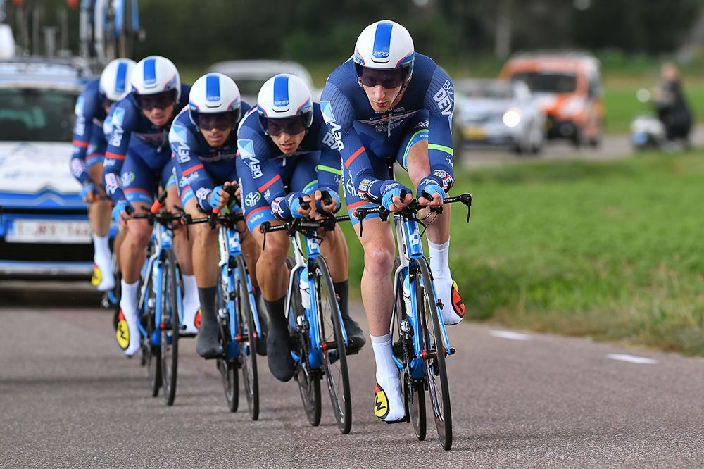 Team Wanty-Groupe Gobert in action during the stage 5 team time trial at Eneco Tour