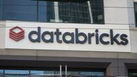 Databricks logo and branding pictured on a building façade in Rincon Hill, San Francisco, California, June 7, 2024.