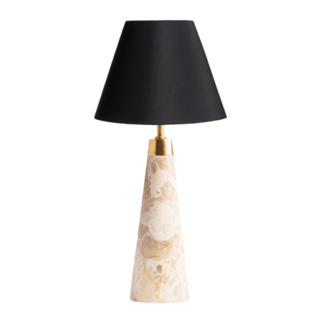 Pooky Lighting, 6&quot; Empire Shade in Black Silk w/ Glasgow Gold Interior