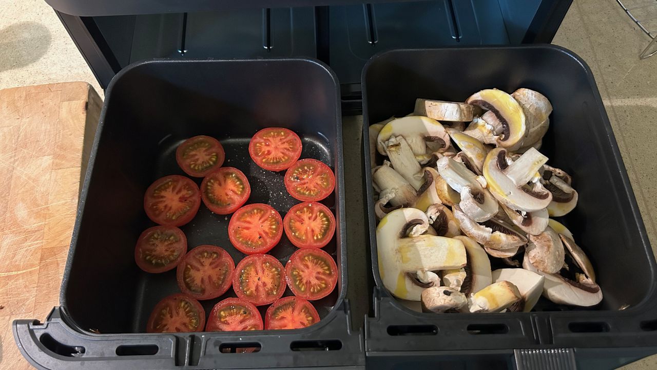 veg before cooking in the cosori air fryer