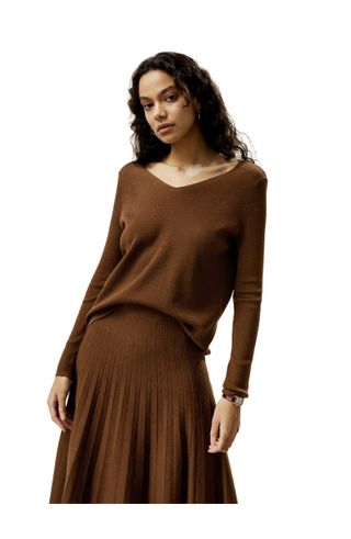 Lilysilk, V-Neck Ultra-Fine Merino Wool Sweater