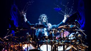 Joey Jordison of Slipknot performs on stage at Hammersmith Apollo on December 2nd 2008 in London