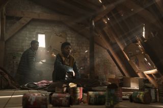 (L to R) Lamar Johnson as Henry and Keivonn Woodard as Sam in The Last of Us episode 5