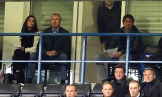 Antonio Conte, right, worked under Roman Abramovich, left, for two years
