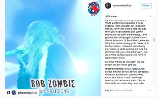 Rob Zombie's Instagram post