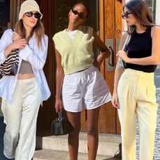 collage of three French fashion influencers incuding Camille Charriere, Claire Most, and Tamara Mory wearing stylish spring and summer outfits