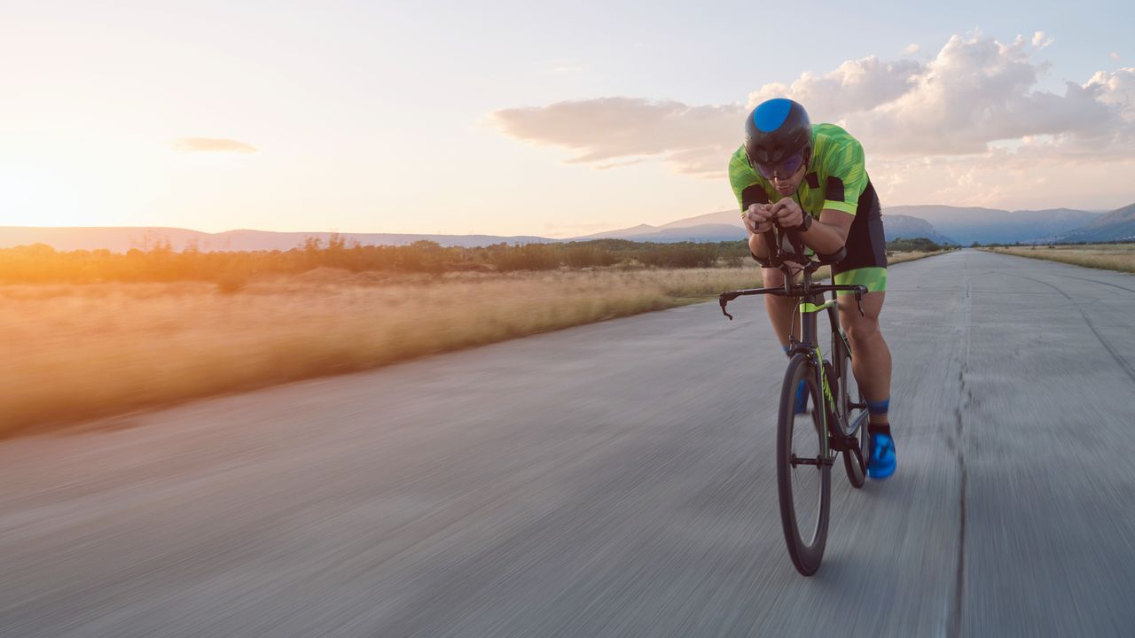 Man riding one of the best triathlon suits 