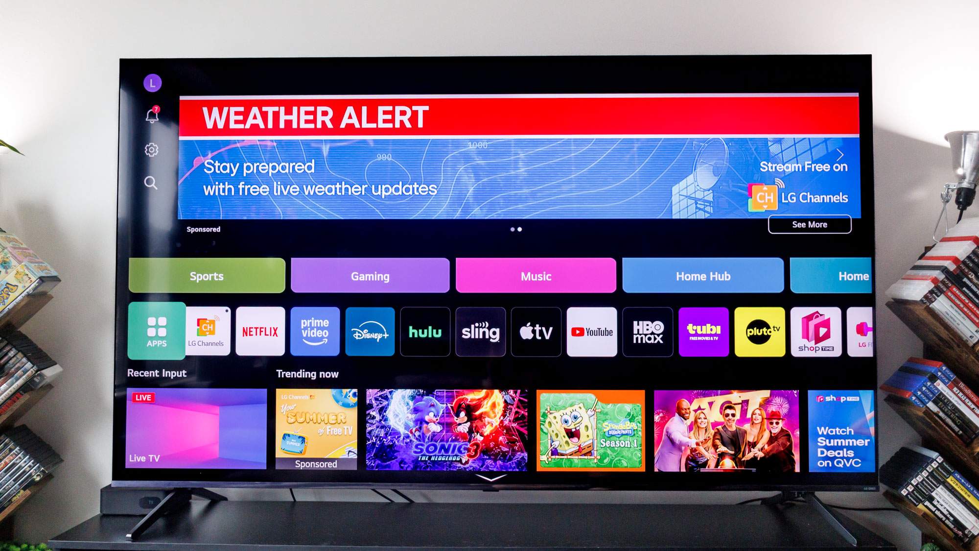 LG QNED92 Mini-LED TV on a stand