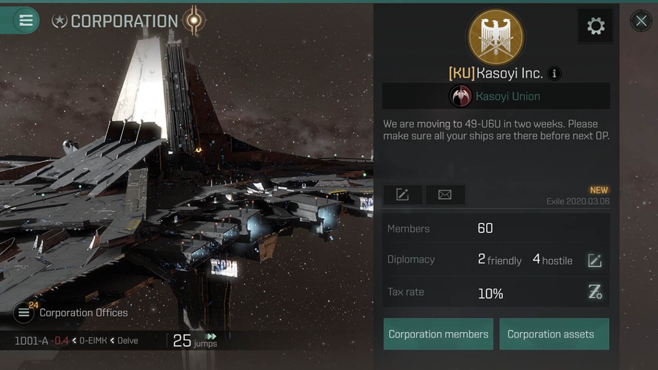 A still image from "EVE Echoes," a mobile MMO spin-off of "EVE Online" coming in August 2020.