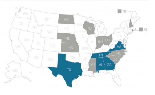 States utilizing new voting rules.