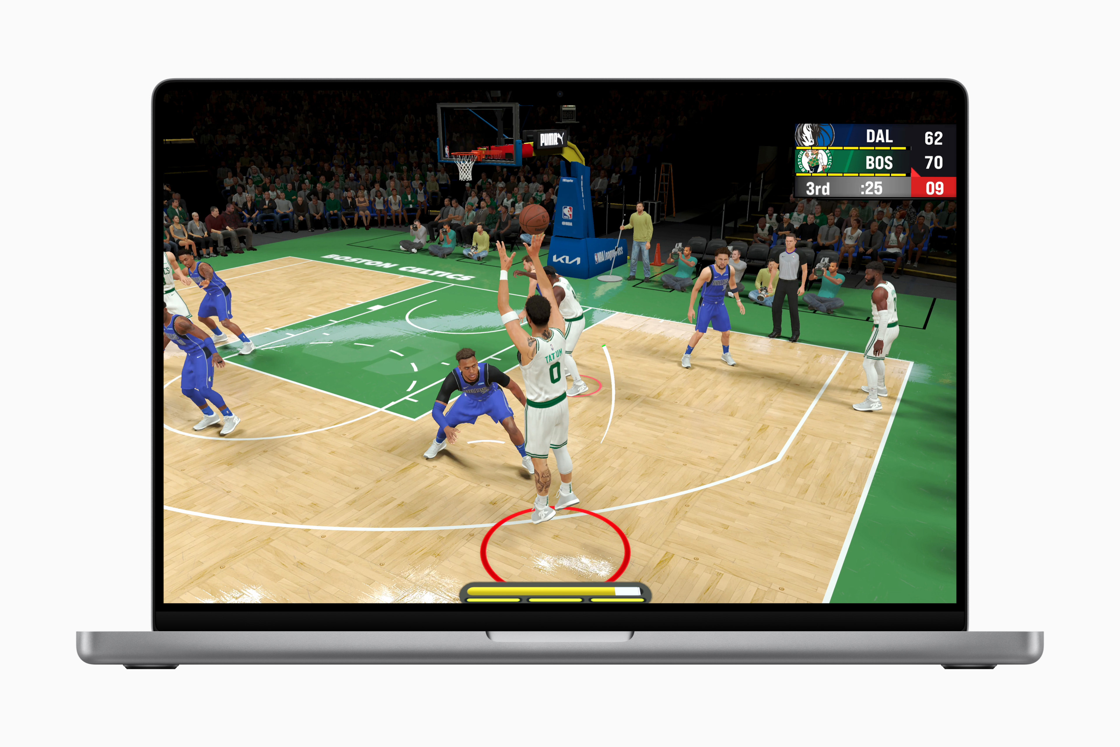 NBA 2K25 on Apple Arcade running on a MacBook.