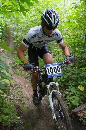 Pushing through the deep woods singletrack