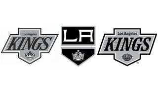 The new Los Angeles Kings logo compared beside previous LA Kings logos