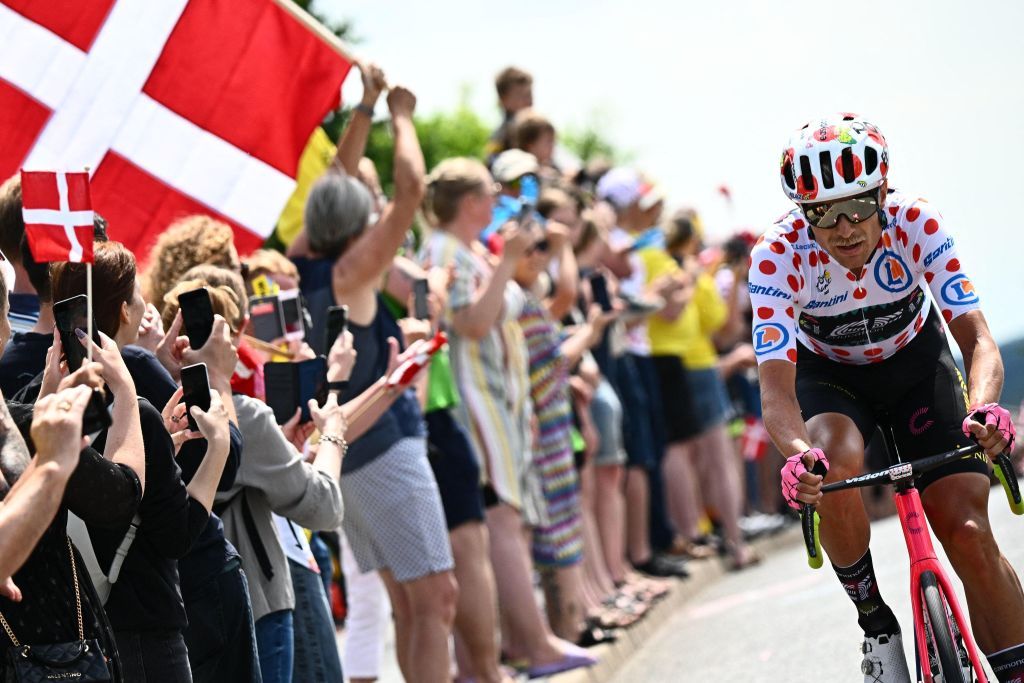 Danish Magnus Cort Nielsen of EF EducationEasyPost pictured in action during stage three of the Tour de France cycling race 182km from Vejle to Sonderborg Denmark on Sunday 03 July 2022 This years Tour de France takes place from 01 to 24 July 2022 and starts with three stages in DenmarkBELGA PHOTO JASPER JACOBS Photo by JASPER JACOBS BELGA MAG Belga via AFP Photo by JASPER JACOBSBELGA MAGAFP via Getty Images
