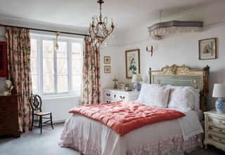 traditional bedroom with canopy bed in Georgian home