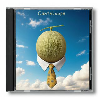 A cantaloupe on a CD cover