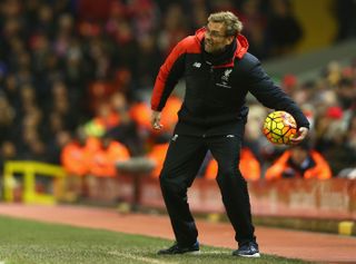 Liverpool manager Jurgen Klopp during a game against Manchester City in March 2016.