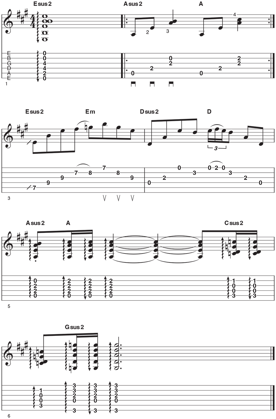 Sus chords Example