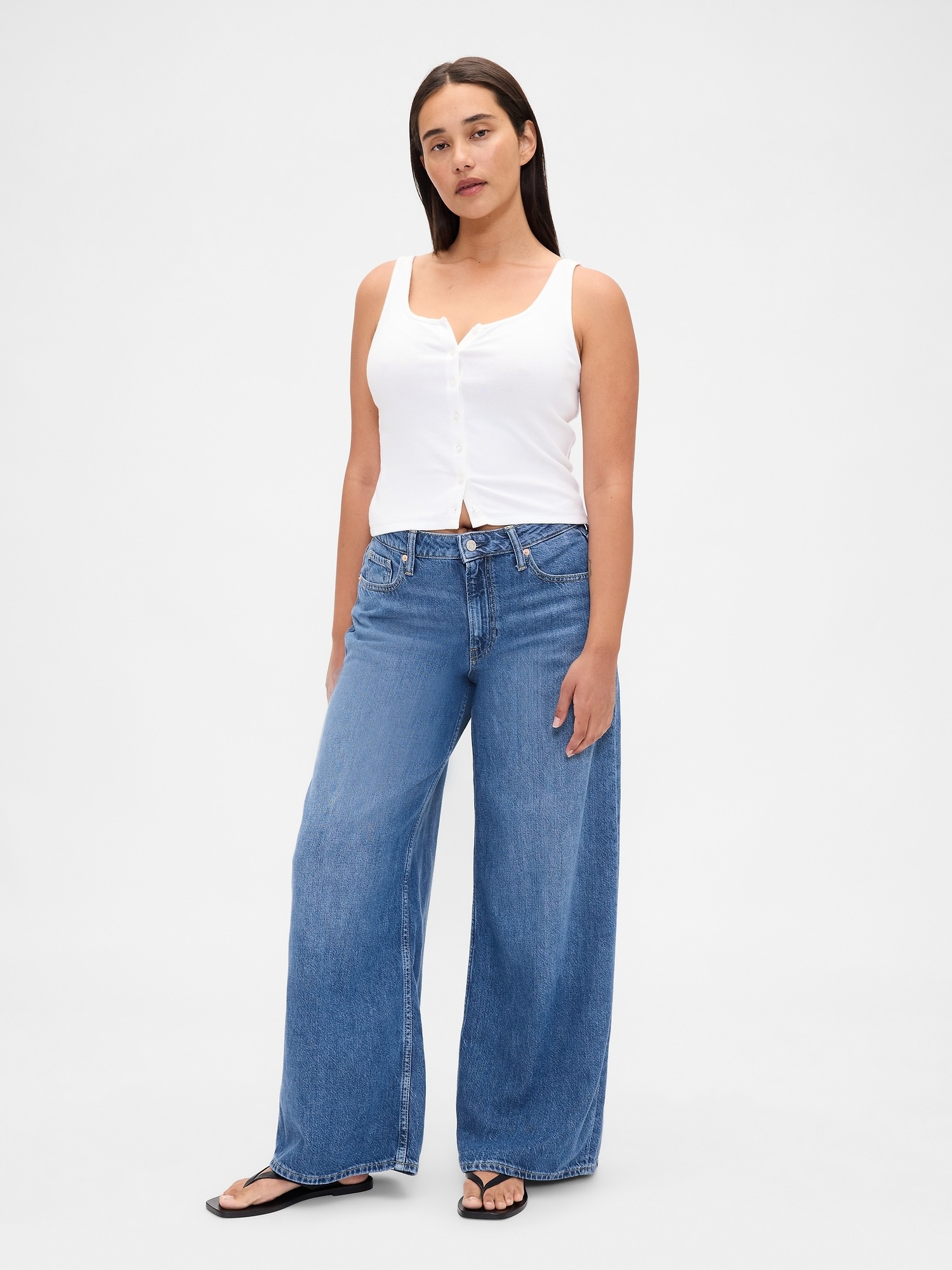 Gap, Curvy Mid Rise Ultrasoft Baggy Jeans