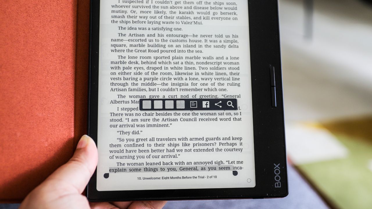 The highlight function on the Onyx Boox Page