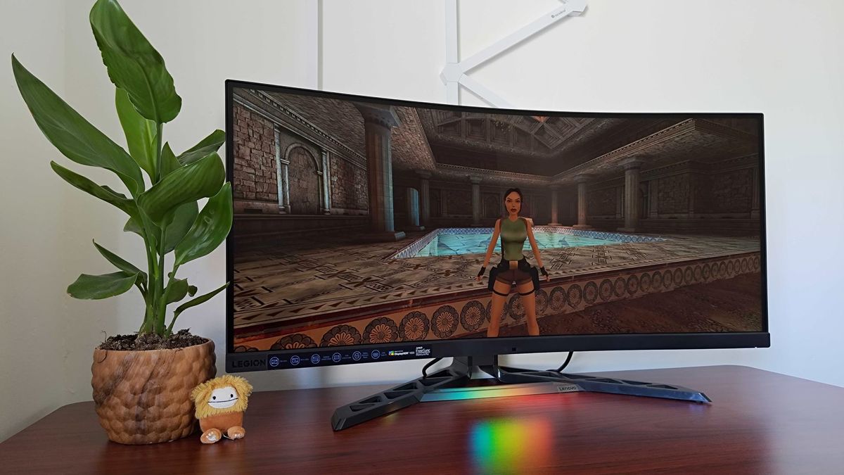 Lenovo Legion Y34wz-30 with Tomb Raider Remastered Trilogy on screen