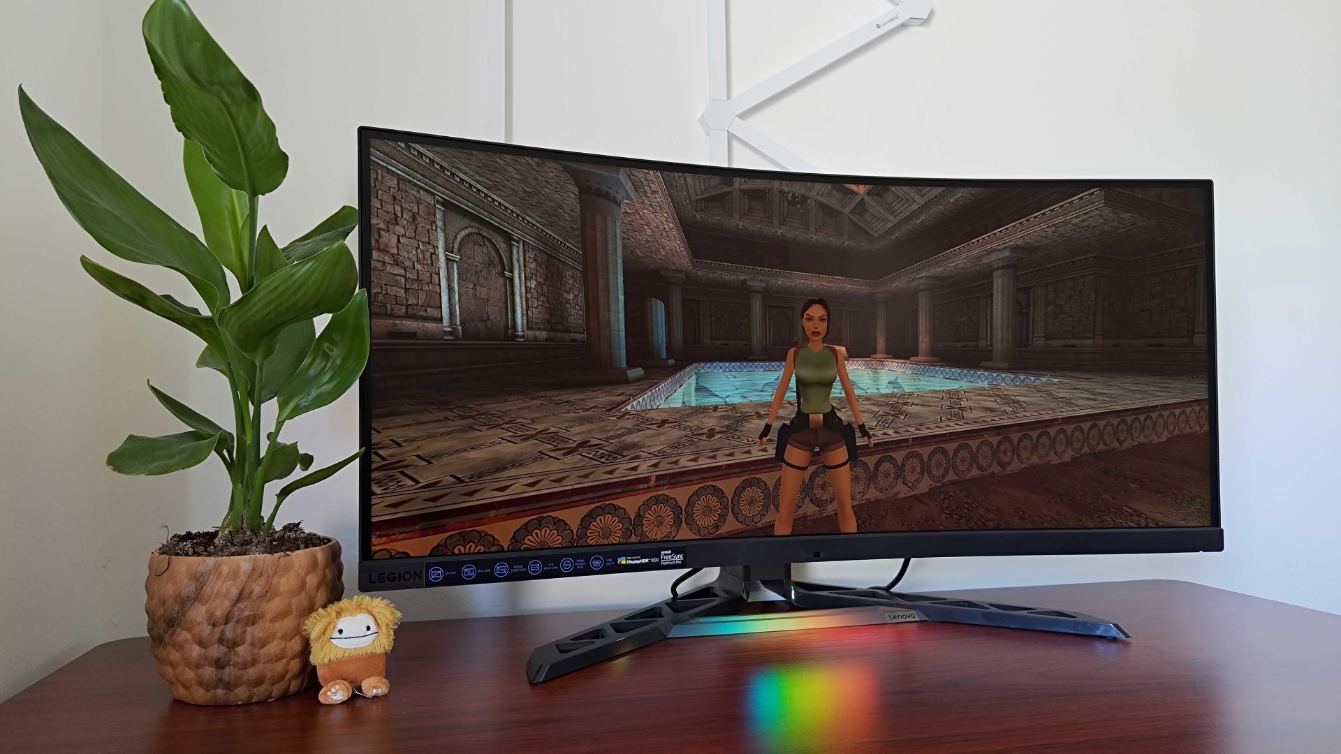 Lenovo Legion Y34wz-30 with Tomb Raider Remastered Trilogy on screen