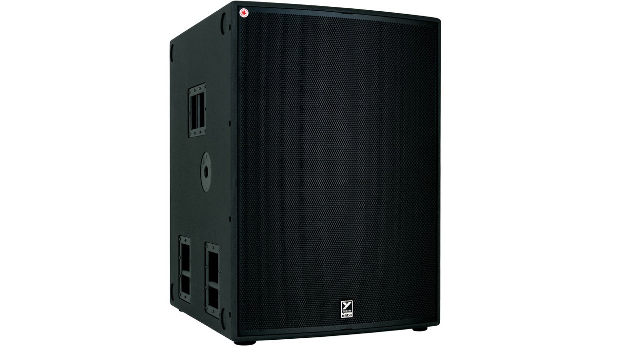 Yorkville Sound EL24S powered subwoofer with its 24-inch driver visible