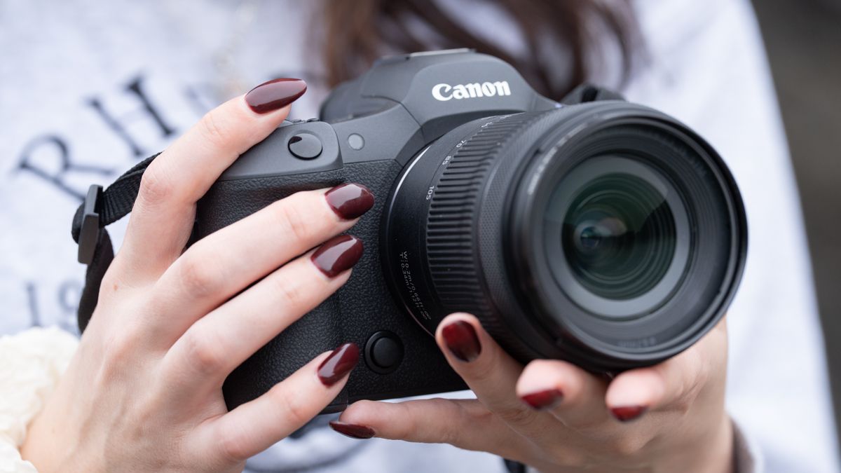 Canon EOS R5 II in the hand