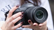 Canon EIS R5 II in the hand
