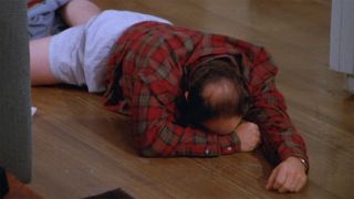 George Costanza no pants in "The Boyfriend" episode of Seinfeld