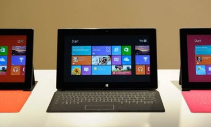 Microsoft's Surface tablet boasts a (sold-separately) keyboard flap that turns the slab into a laptop of sorts.