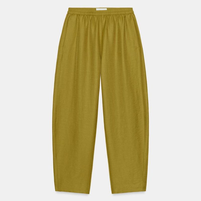 Zara, linen barrel leg trousers
