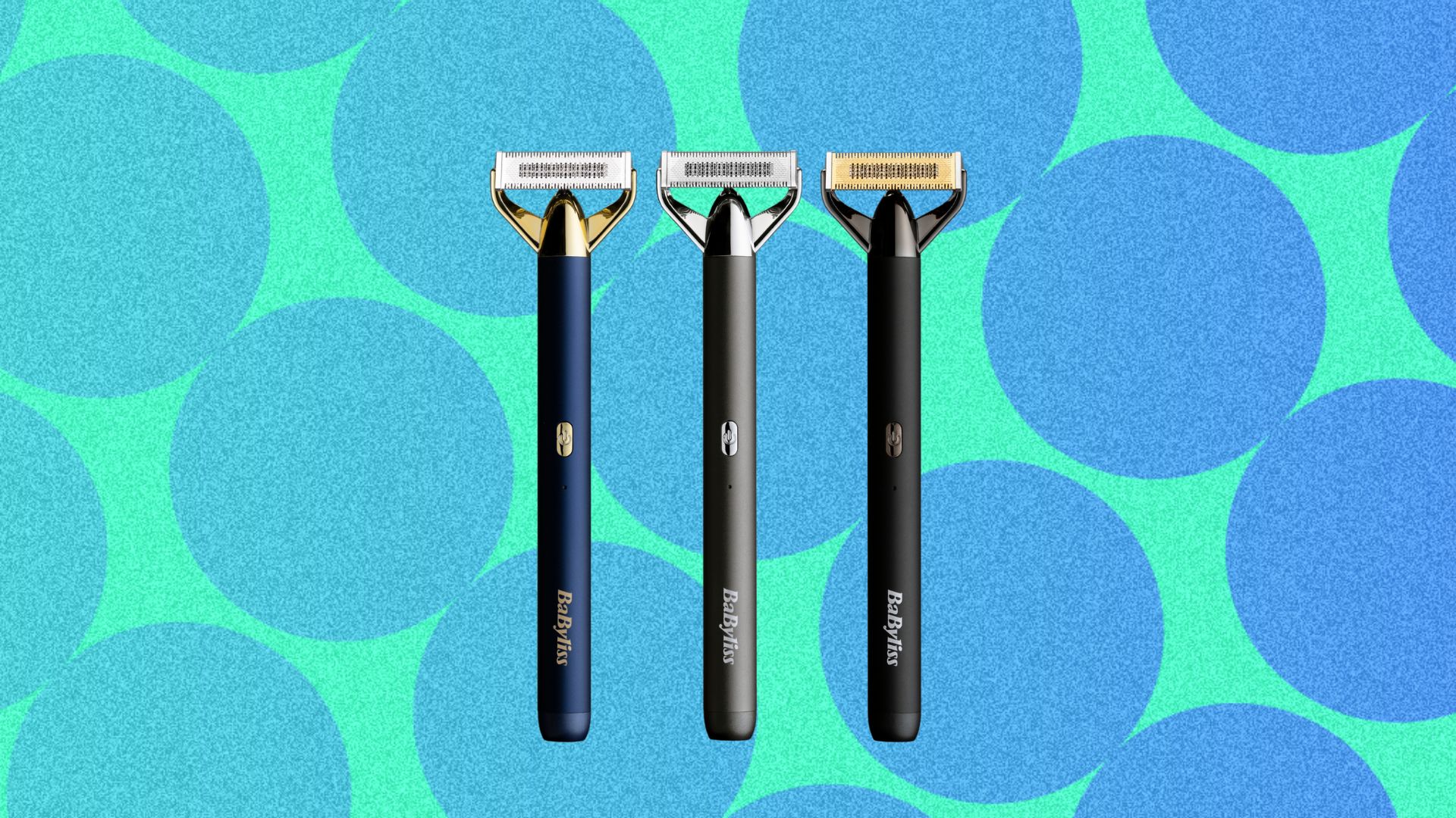 Super-X Metal Series X-Blade in three different colours on a blue and green background 