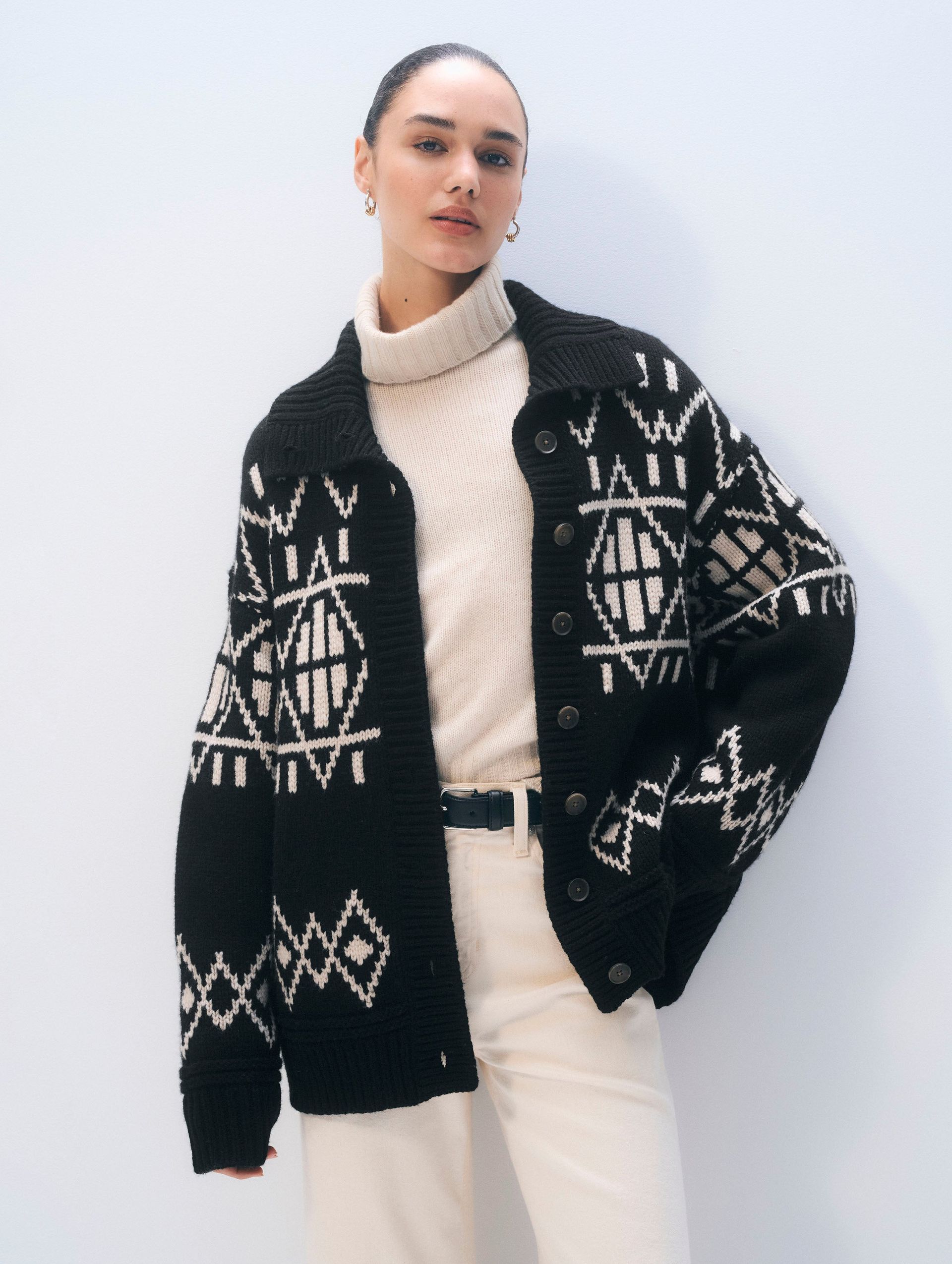 Merino Fair Isle Jacket | Black Combo