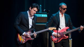 John Mayer performs with Pino Palladino as part of the John Mayer Trio at the Jazz Foundation of America's 15th Annual 'A Great Night in Harlem' Gala Concert at the Apollo Theater in New York City on October 27, 2016.