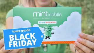 Mint Mobile starter kit in hands of woman