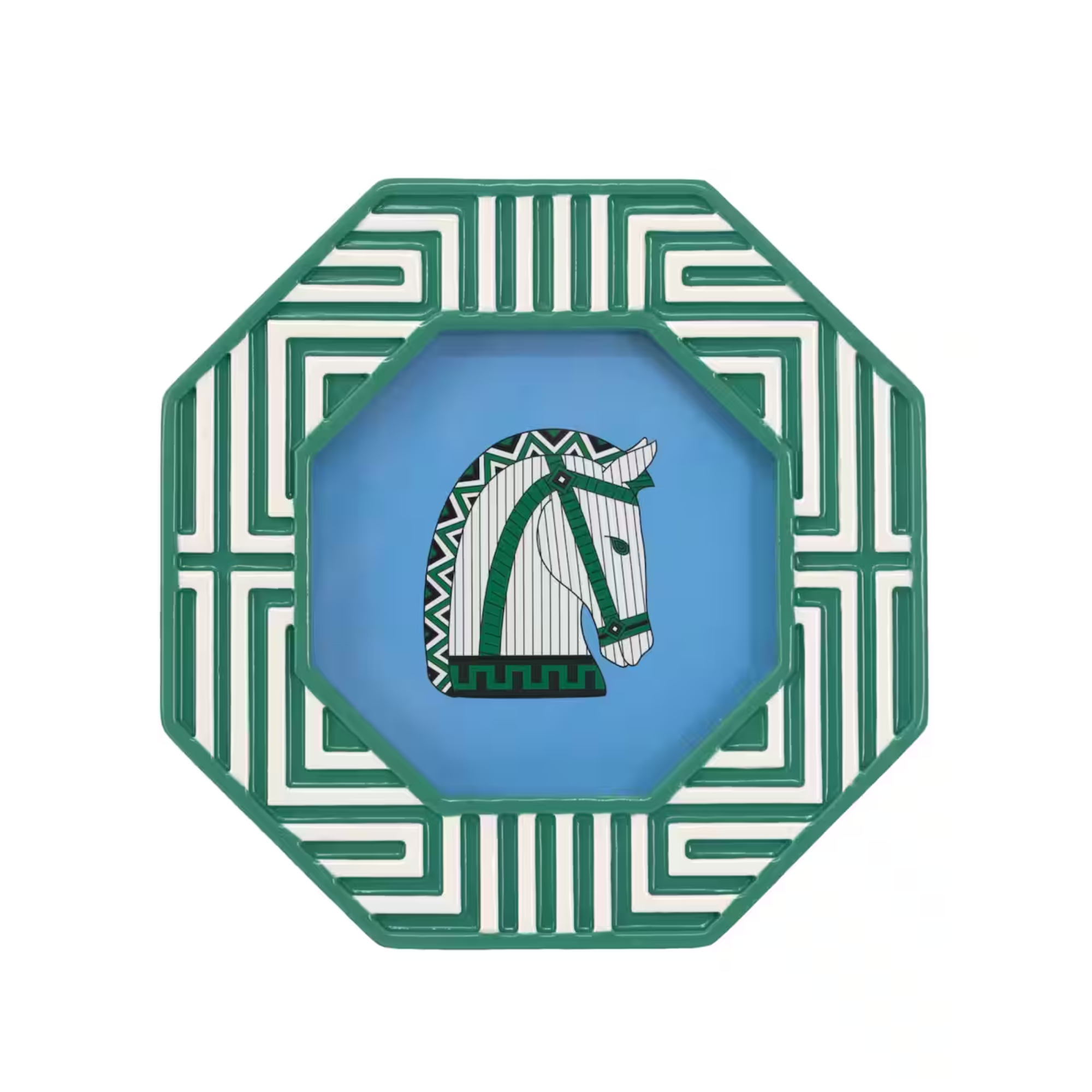 a picture frame with a horse bust in the center