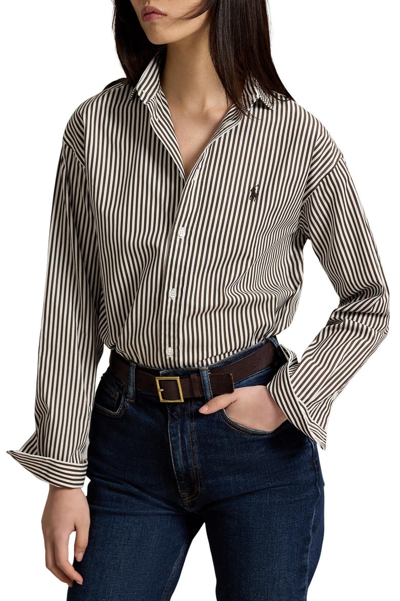 Stripe Relaxed Fit Cotton Button-Up Shirt