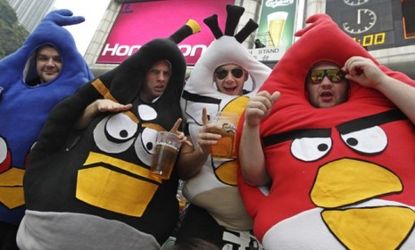 Rugby fans dress as Angry Birds
